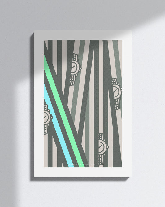 Aqua Stripes Canvas Art