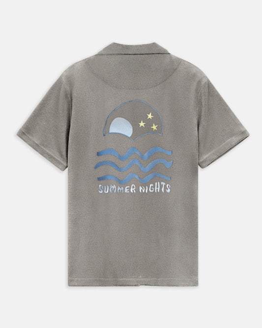 Moonphase French Terry Cuban Collar Shirt