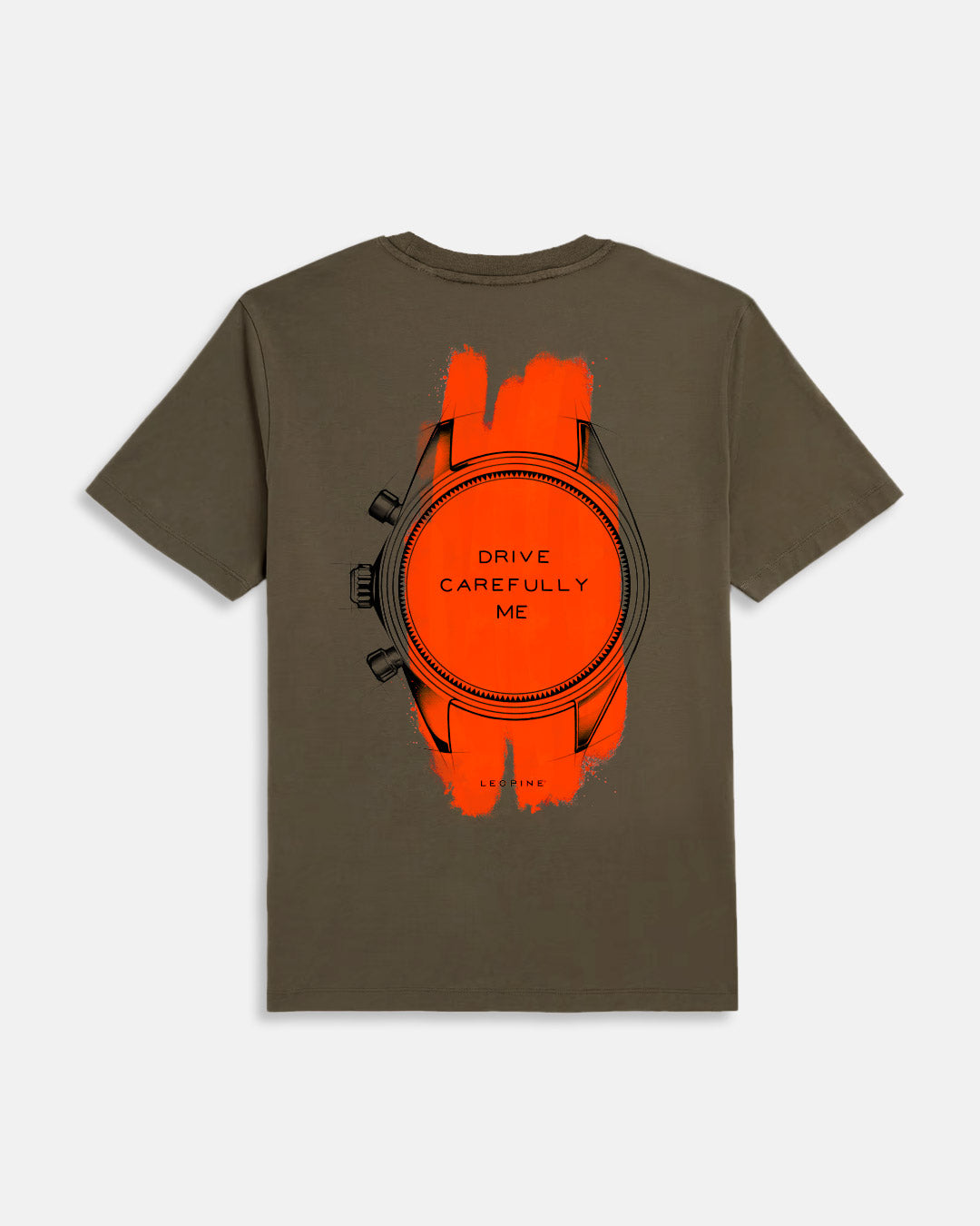 Newman Military Green T-Shirt with Fluor Orange Accents
