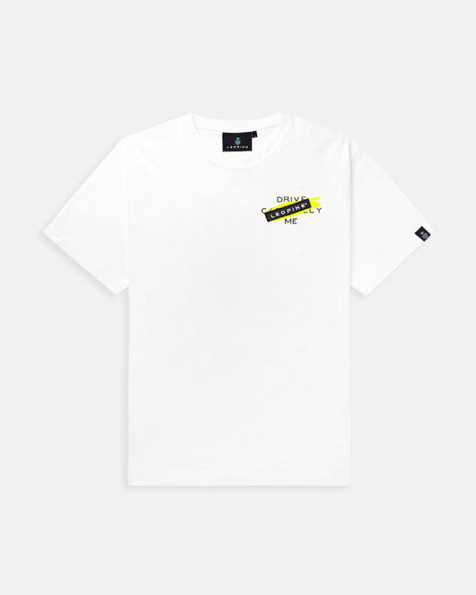 Newman White T-Shirt with Fluor Yellow Accents