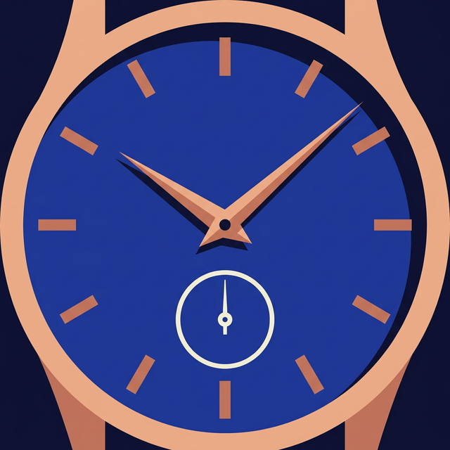 Close detail of an F.P. Journe dial, blue dial, rose-gold markers